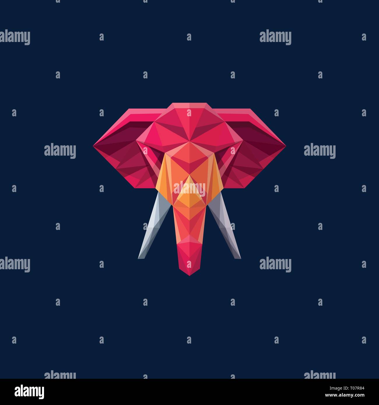 Elephant Geometric Design illustration vector template. Suitable for Creative Industry, Multimedia, entertainment, Educations, Shop, and any related b Stock Vector