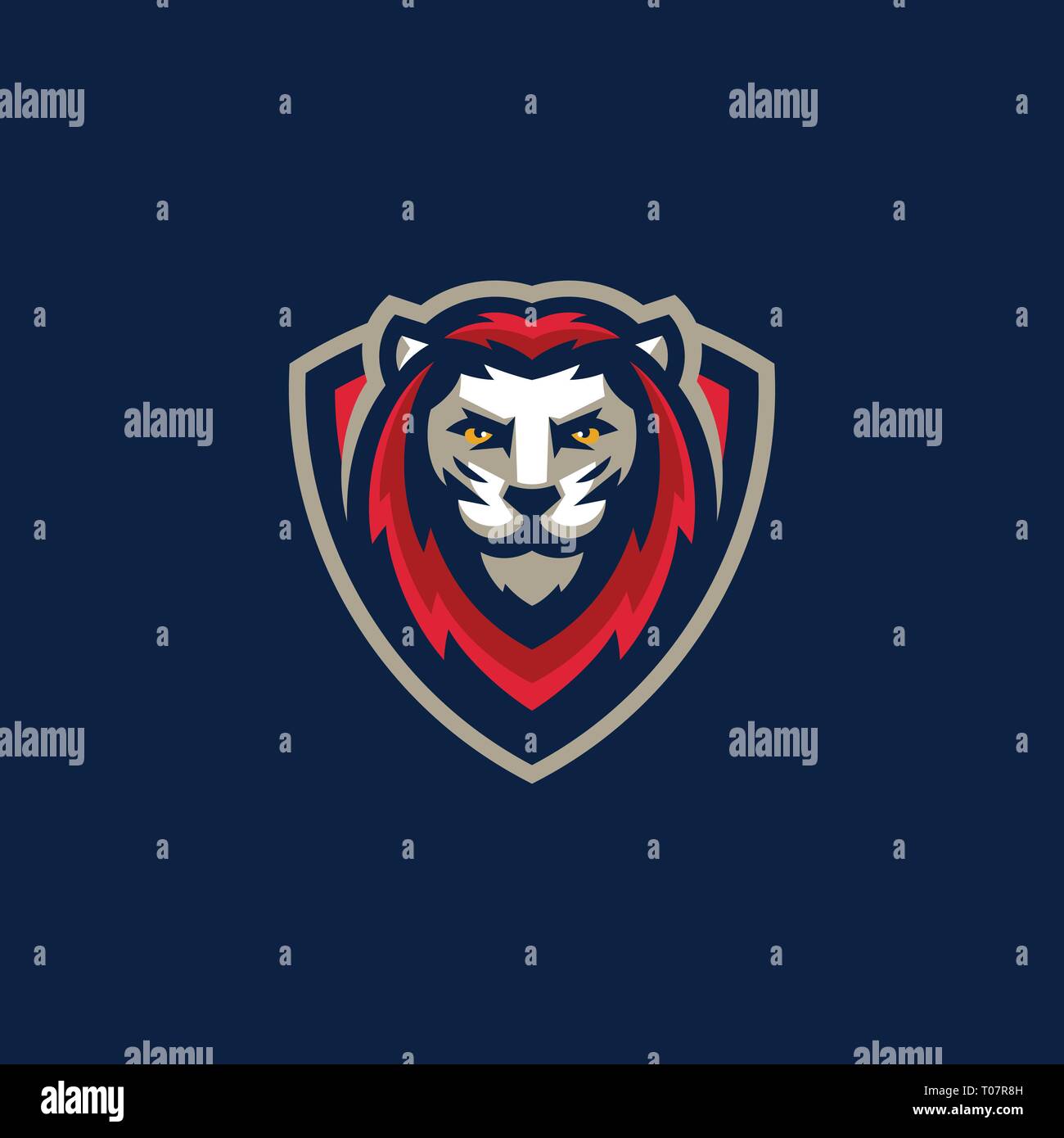 Sport Lion Team Gaming illustration vector template. Suitable for Creative Industry, Multimedia, entertainment, Educations, Shop, and any related busi Stock Vector