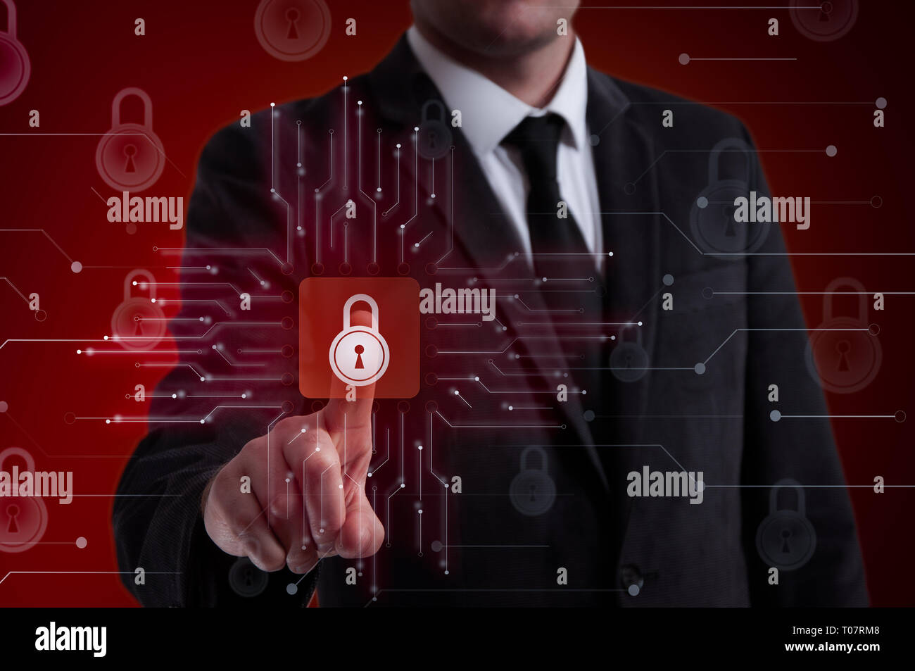 Cyber Security Data Protection Business Technology Privacy concept. Stock Photo