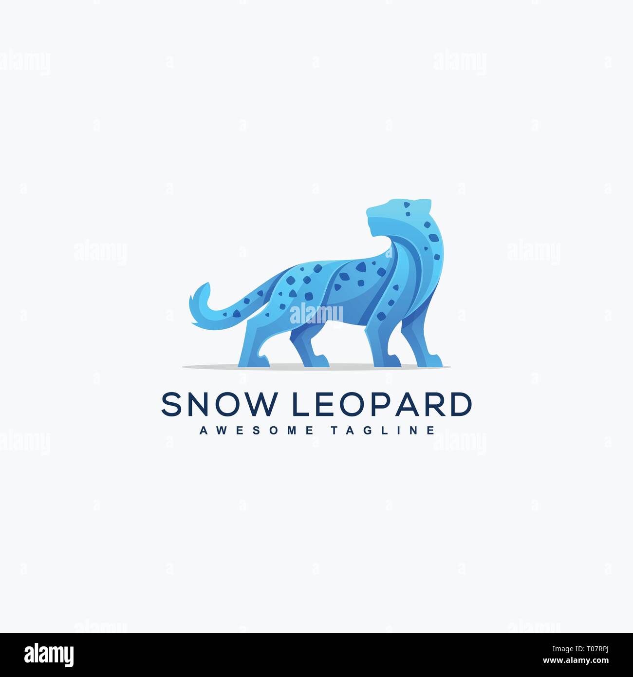Abstract Snow Leopard Concept illustration vector template. Suitable for Creative Industry, Multimedia, entertainment, Educations, Shop, and any relat Stock Vector