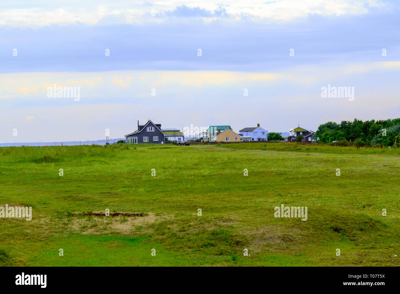 Remote detached houses in a seaside town Southwold of the UK Stock Photo