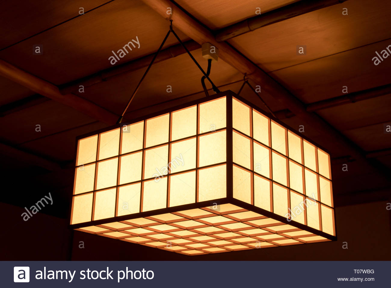 Light Hanging From The Ceiling In An Old Traditional Japanese