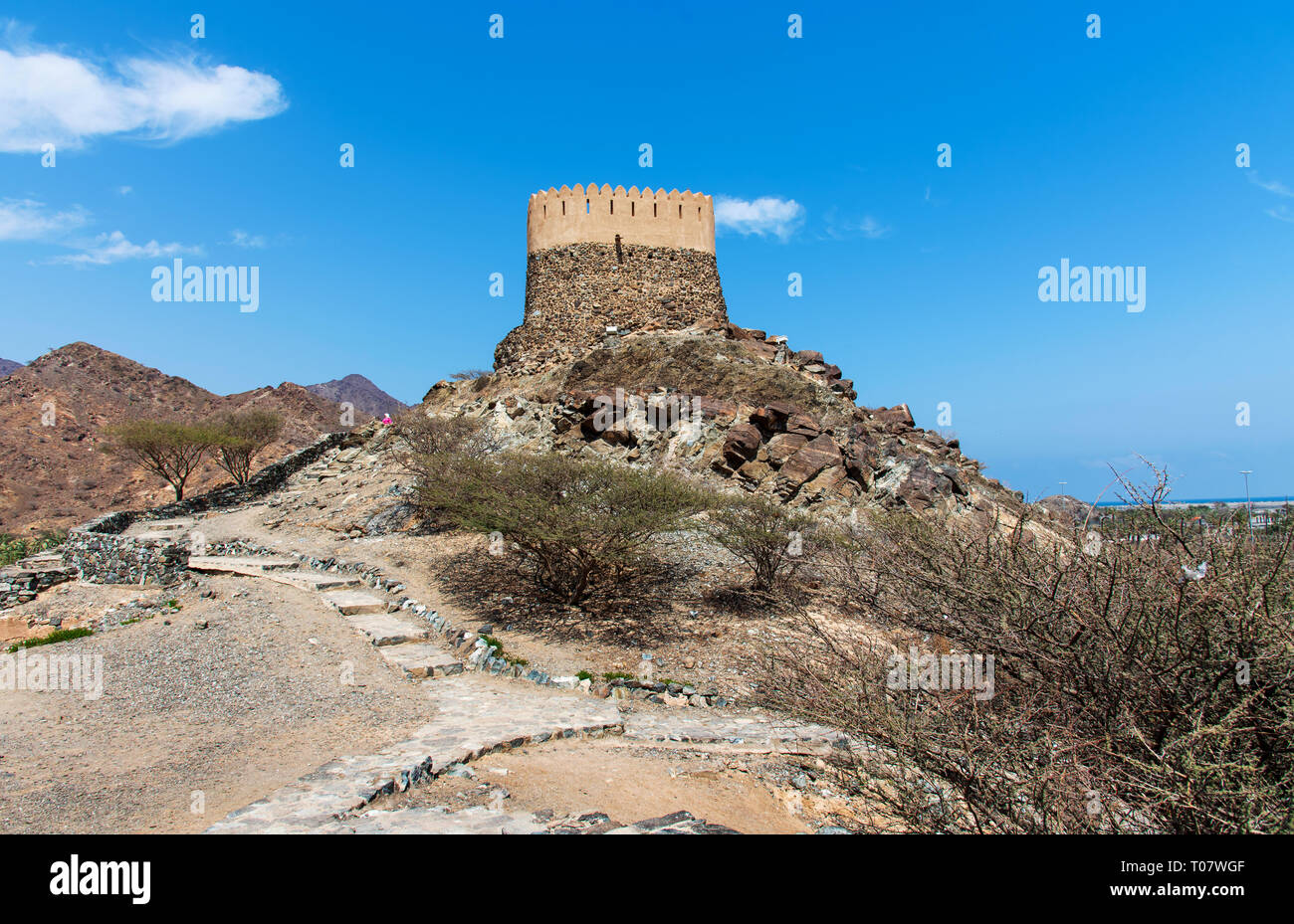 Al Bidiyah Fort in emirate of Fujairah in United Arab Emirates Stock Photo