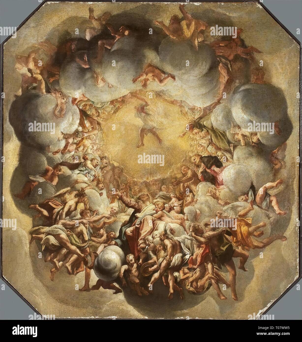 'Assumption of the Virgin (copy of the plafond in Parma)'. Italy. Dimensions: 87,5x82 cm. Museum: State Hermitage, St. Petersburg. Author: ANTONIO DA CORREGGIO. Stock Photo