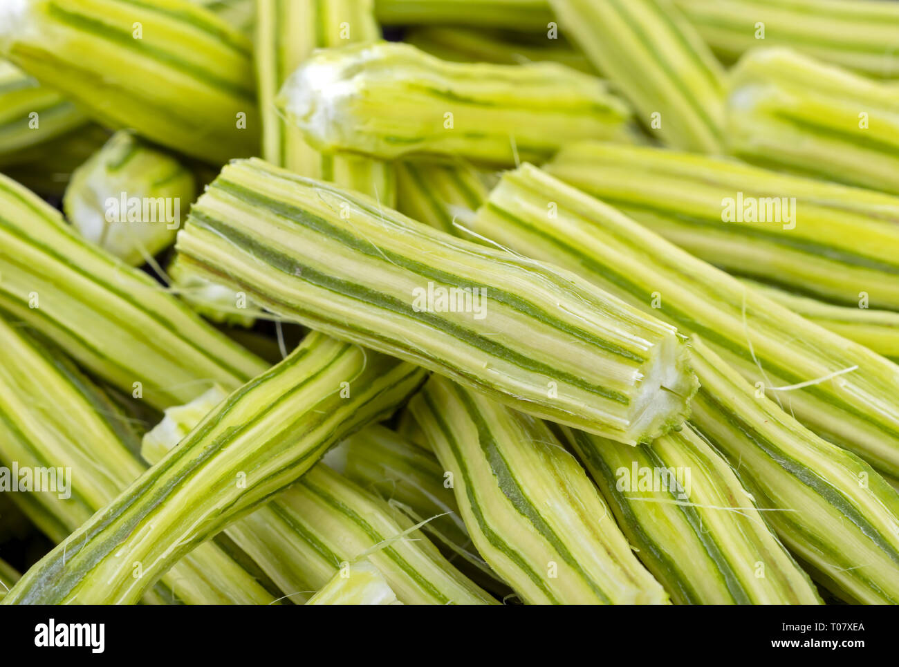 Bitter Cucumber Chinese Moringa Oleifera Lam Ready For Cooking Preparation Stock Photo Alamy