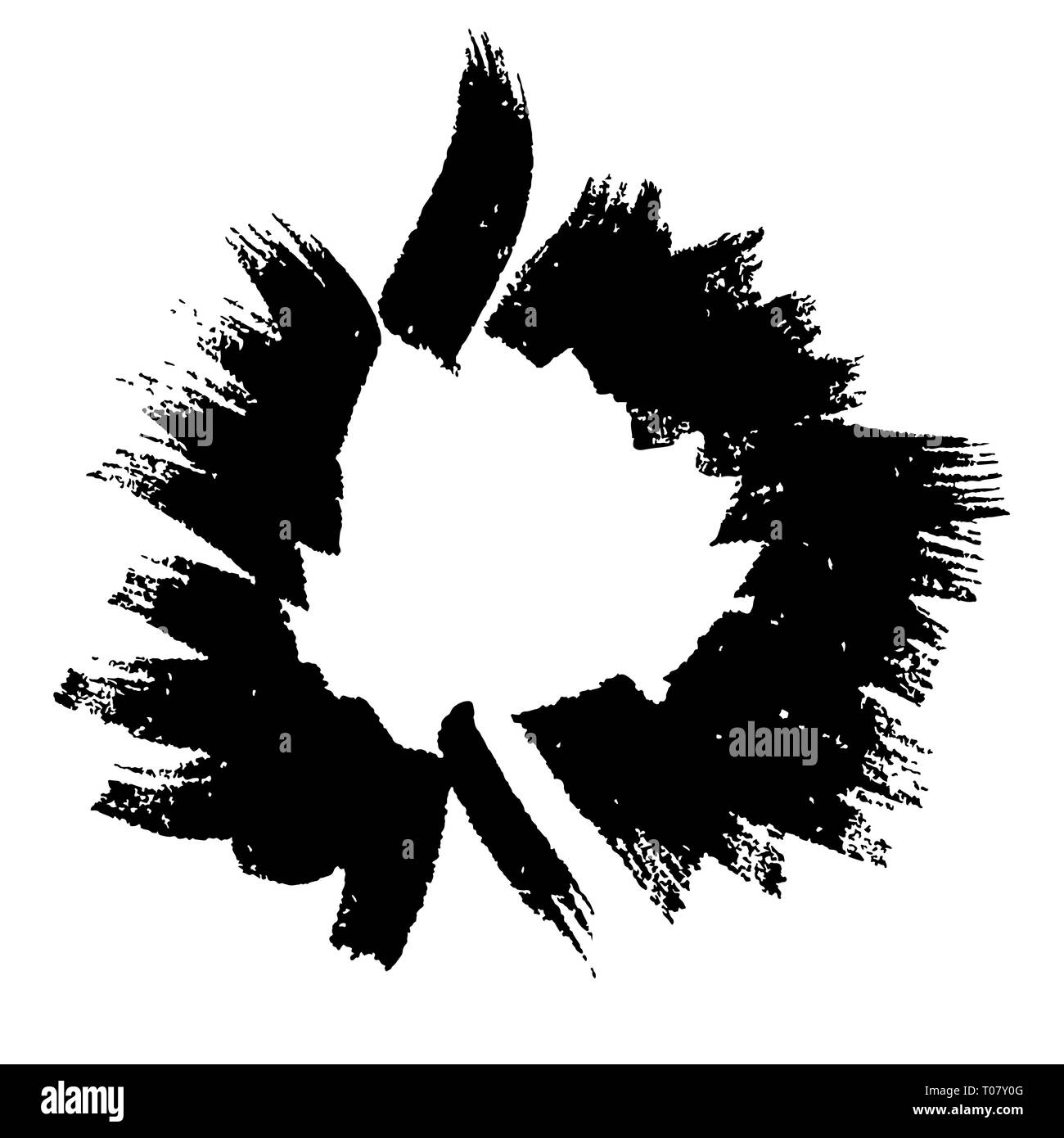Abstract hand drawn ink dry brush frame. Vector illustration Stock ...