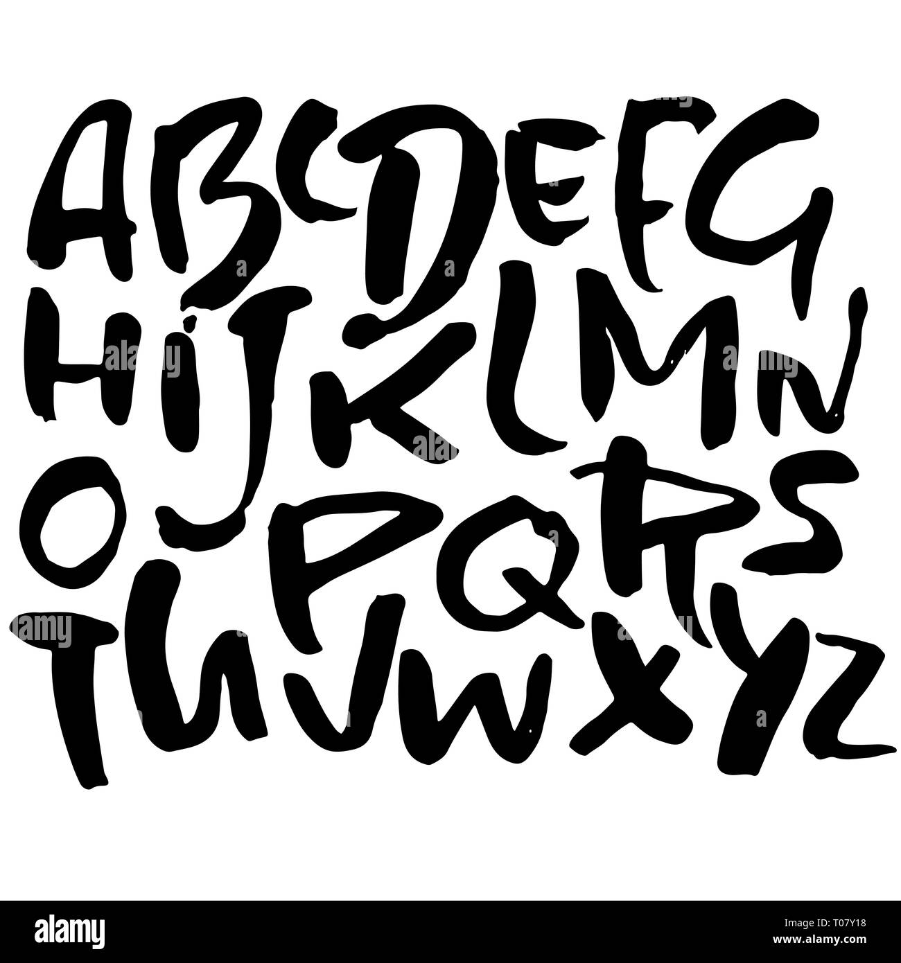 Hand drawn letters. Stylish font ABC in a linear sketch style