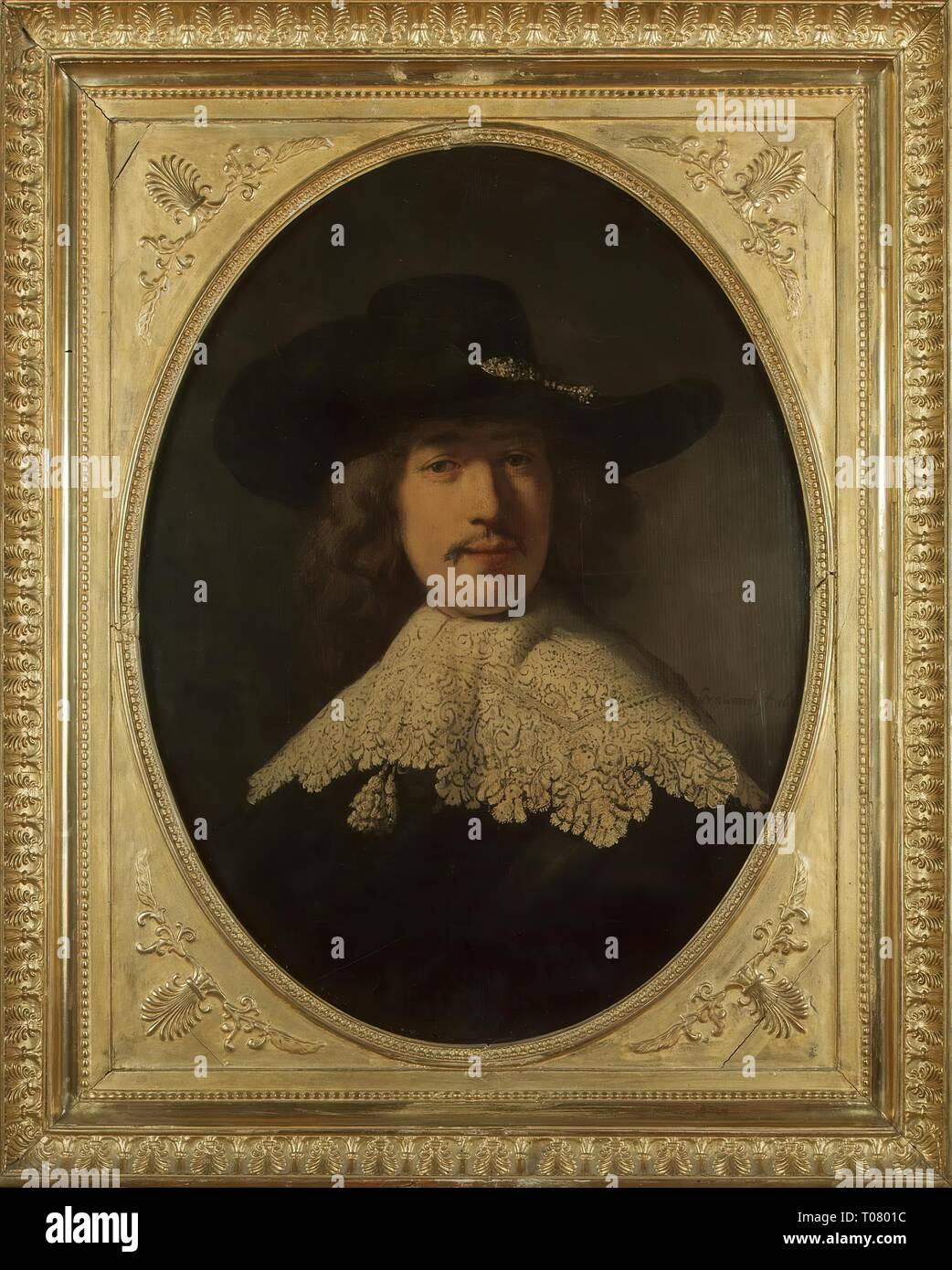 'Portrait of a Young Man with a Lace Collar'. Holland, 1634. Dimensions: 70,5x52 cm. Museum: State Hermitage, St. Petersburg. Author: Anonymous Artist, first half of the 17th century. Stock Photo