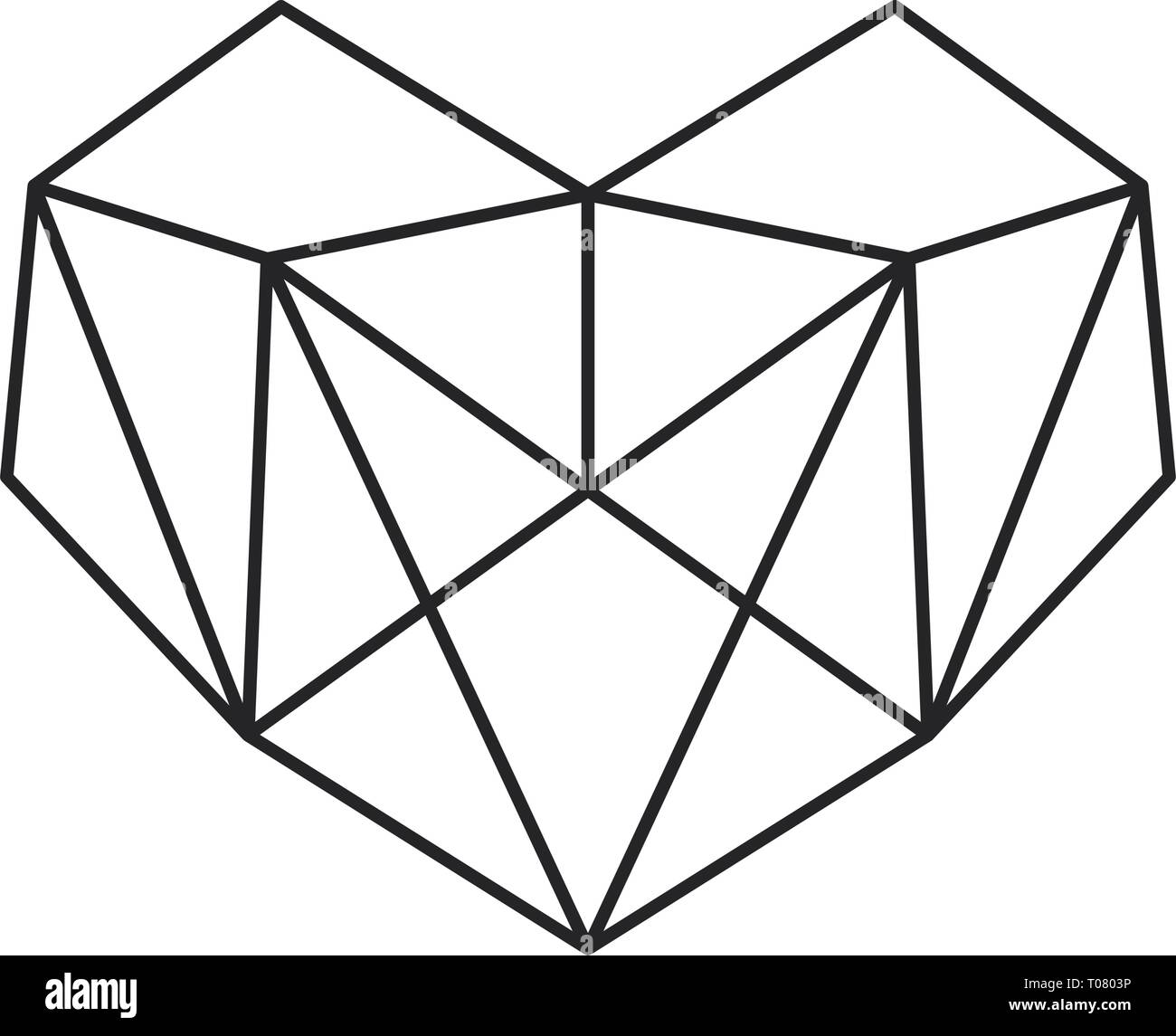 Triangle Heart Icon Black And White Stock Photos Images