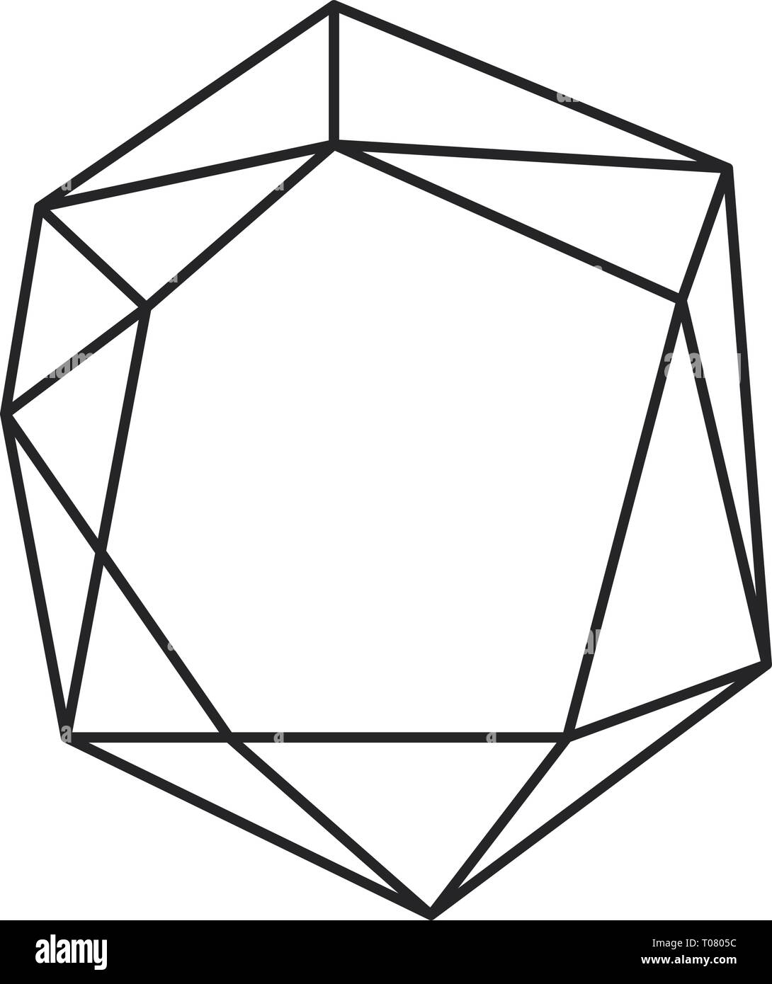 Black ink geometric diamond with place for text. Vector modern design ...