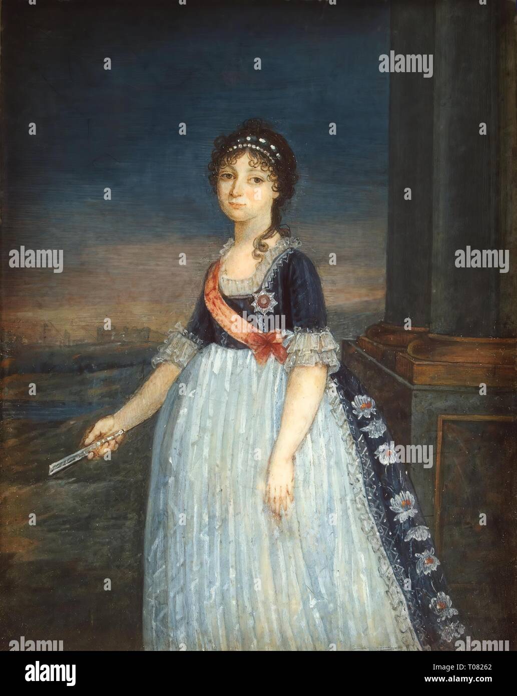 'Miniature 'Portrait of Grand Duchess Anna Feodorovna''. Russia, 1799/1800. Dimensions: 17x14 cm. Museum: State Hermitage, St. Petersburg. Author: Vladimir Borovikovsky (circle of). ANONYMOUS. Stock Photo