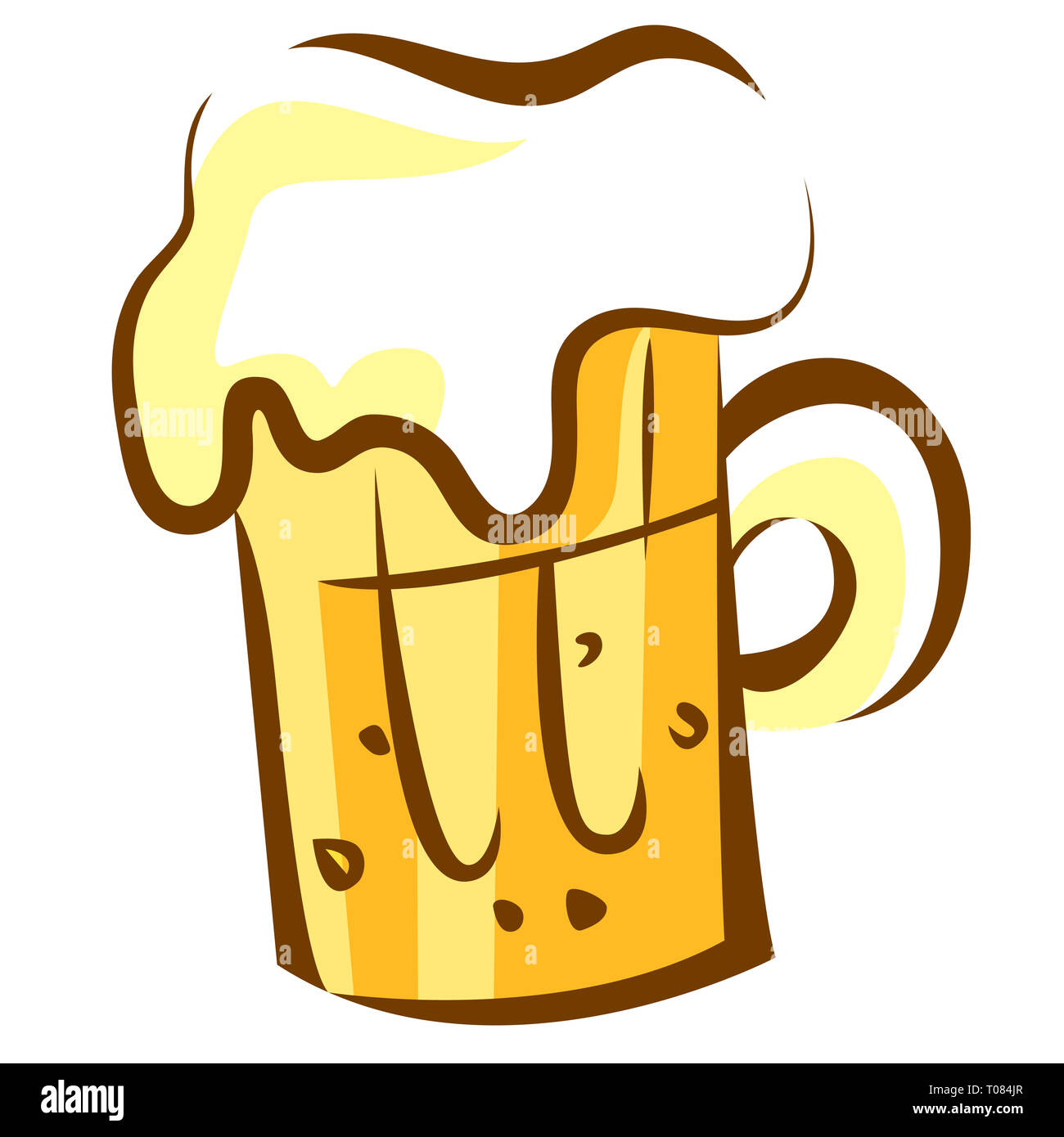 Beer icon. Glass of beer with foam. Pop art cartoon style illustration  isolated on white Stock Photo - Alamy