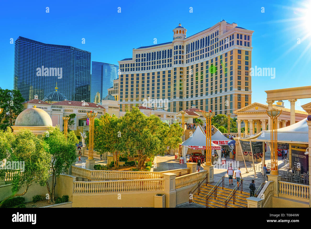 Las Vegas, Nevada, USA - September 15, 2018: Main street of Las Vegas is the Strip. Casino Bellagio. Stock Photo