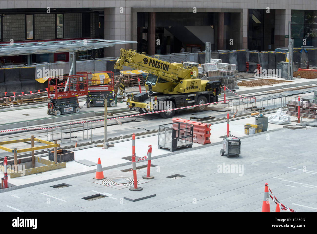 Sydney Australia, Nov 2018: The almost completed Circular Quay section of the new Sydney CBD Light Rail project Stock Photo
