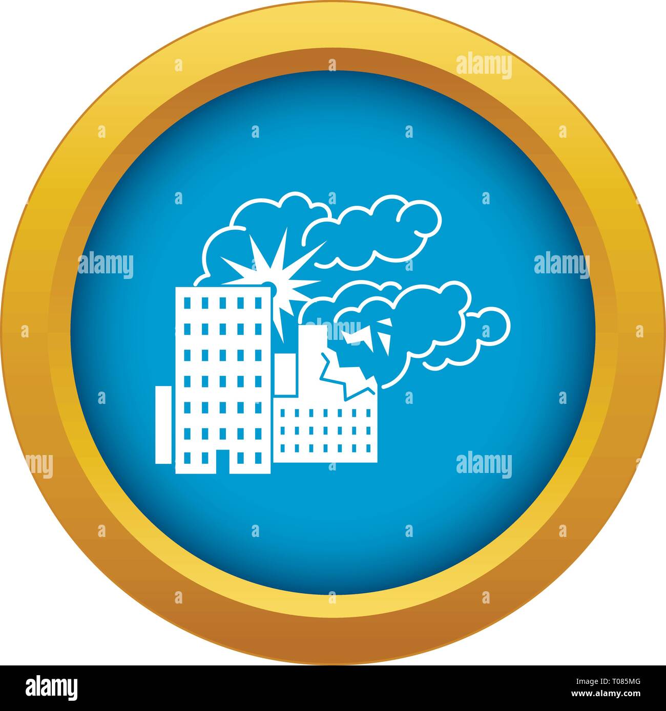 City bomb war icon blue vector isolated Stock Vector