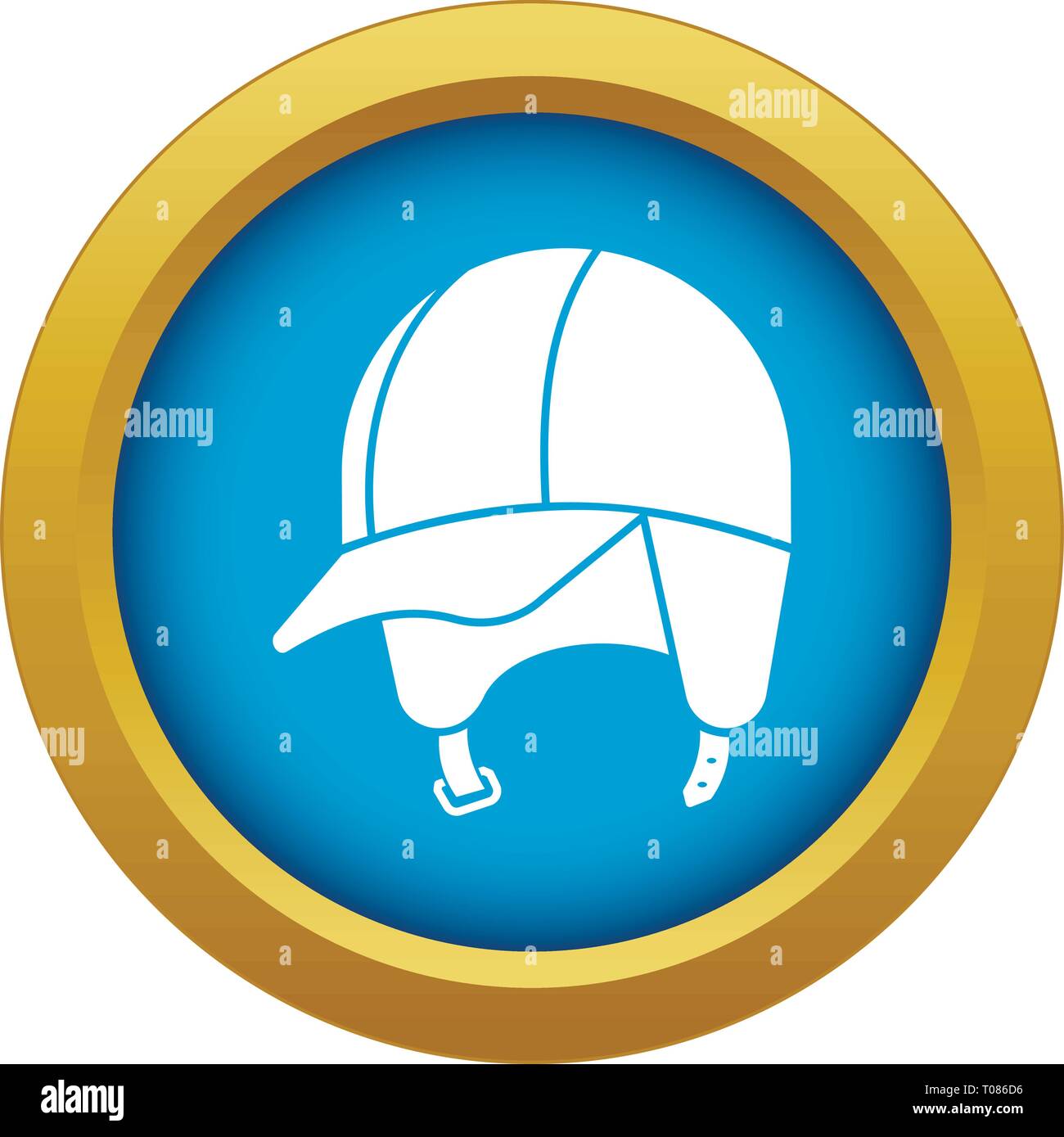 Hiking helmet icon blue vector isolated Stock Vector