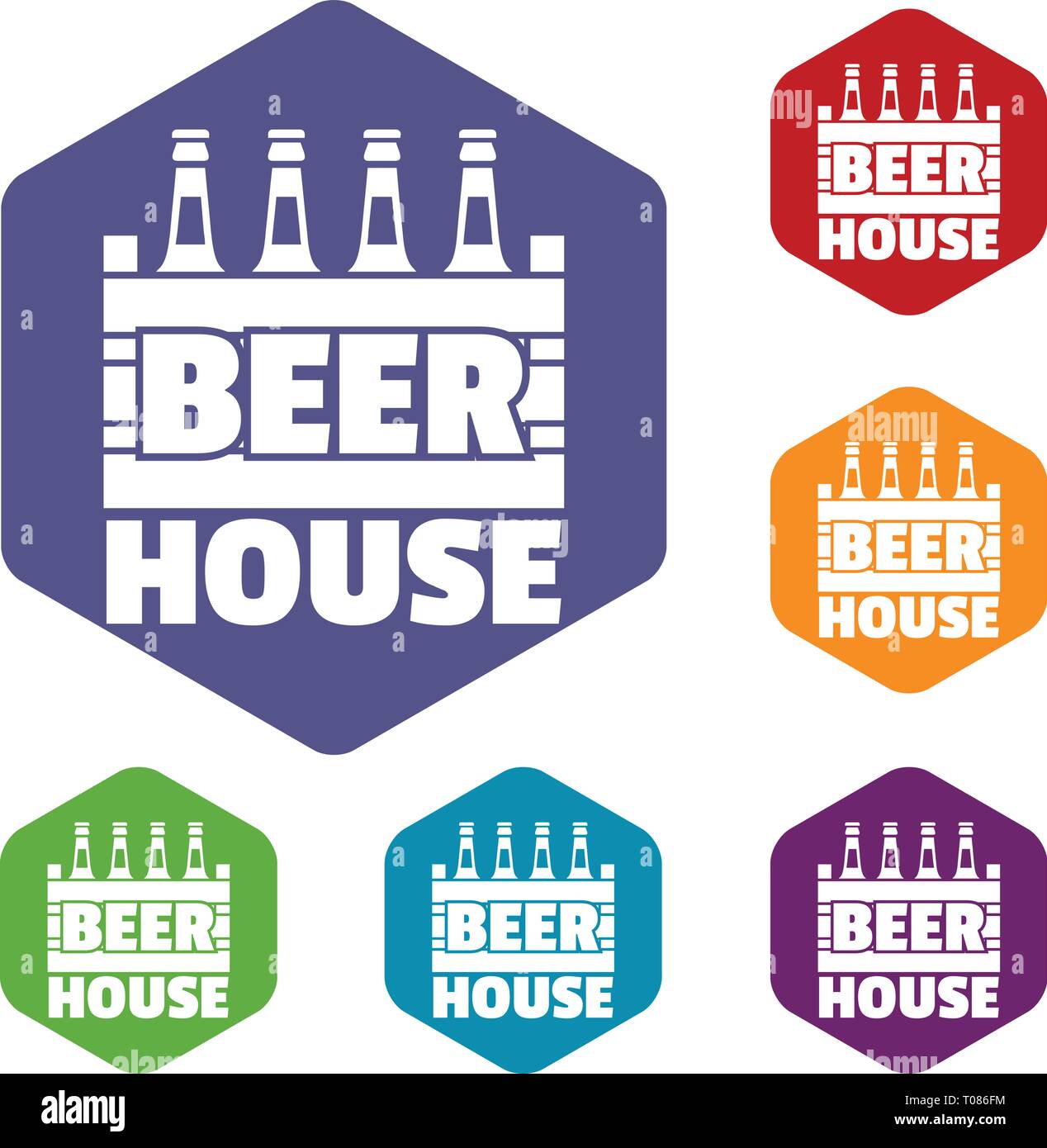 Beer icons vector hexahedron Stock Vector