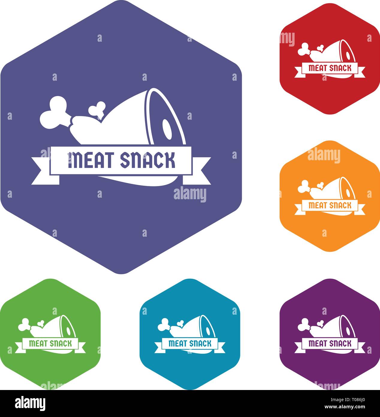 Meat icons vector hexahedron Stock Vector