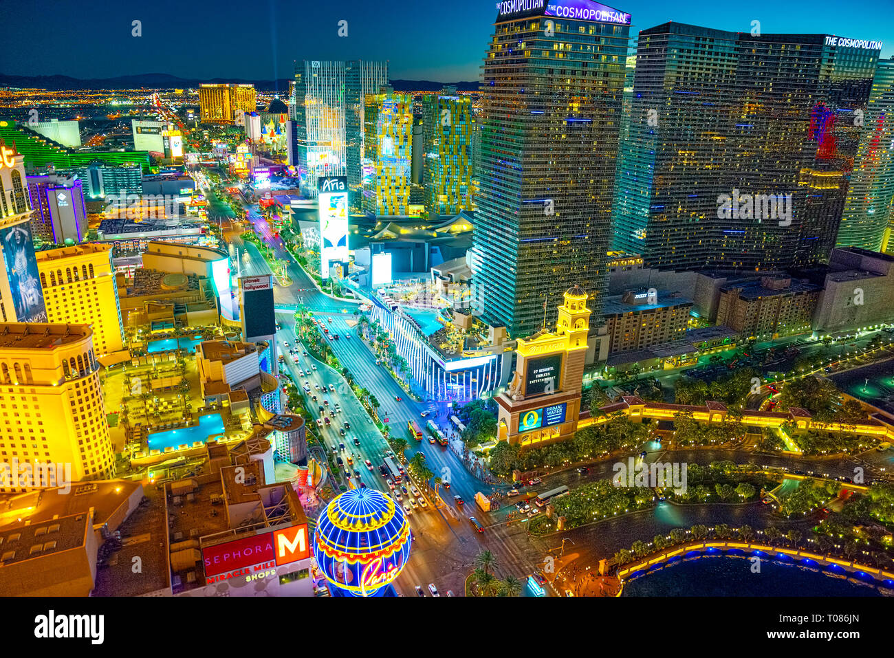Las Vegas, Nevada, USA - September 17, 2018: Main street of Las Vegas-is  the Strip in evening time Stock Photo - Alamy