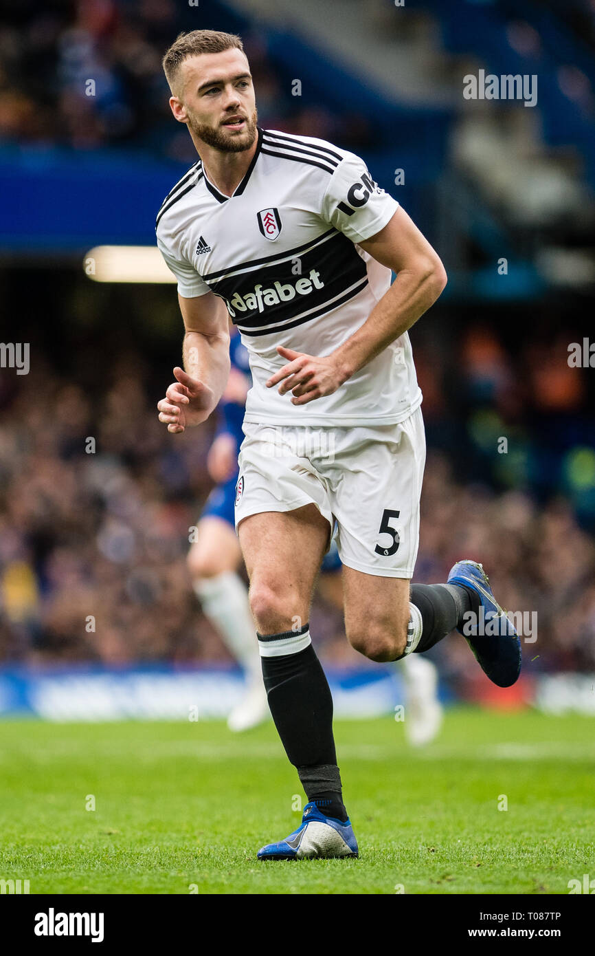 LONDON, ENGLAND - DECEMBER 02: Calum Chambersduring the Premier League match between Chelsea FC and Fulham FC at Stamford Bridge on December 2, 2018 in London, United Kingdom. (Photo by Sebastian Frej/MB Media) Stock Photo