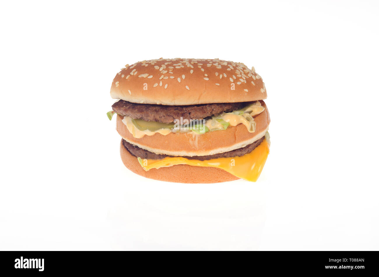 Hamburger on sesame roll hires stock photography and images Alamy