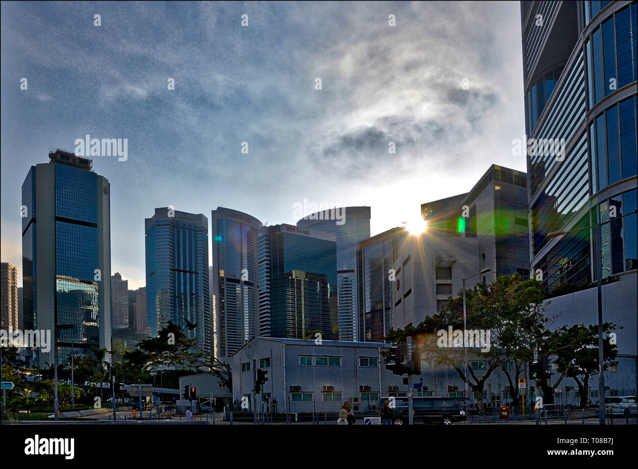 Hong Kong cityscape - Central District with office towers and banks Stock Photo