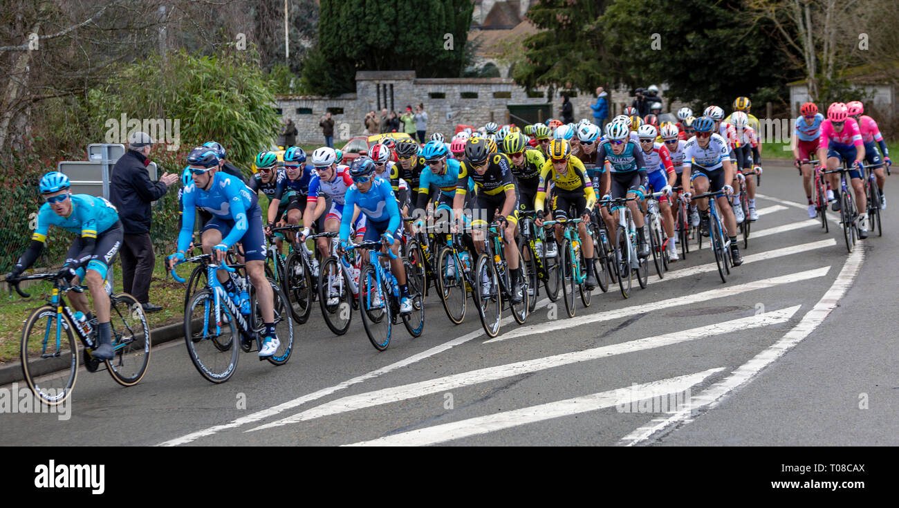 Beulle France March 10 2019 The peloton riding on Cote de Beulle during the stage 1 of Paris Nice 2019 Stock Photo Alamy