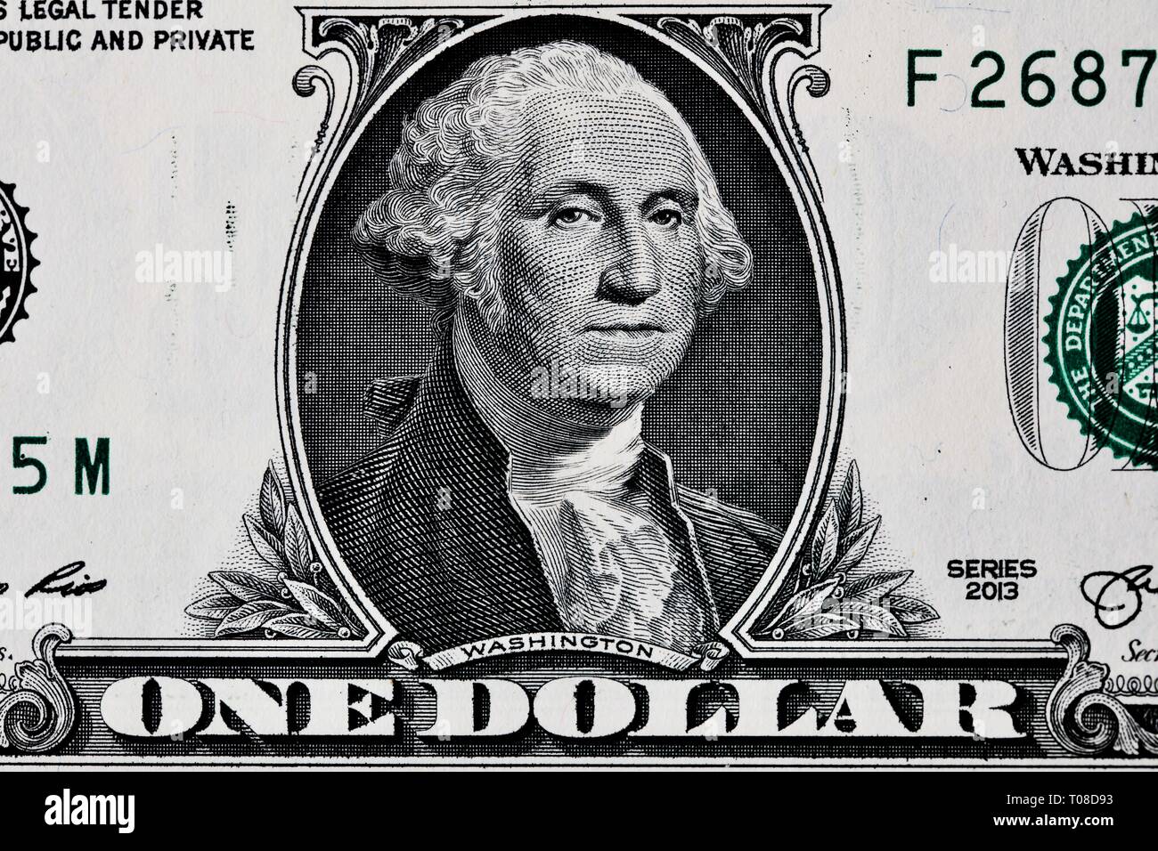 Portrait of the first president of the United States, the Founding