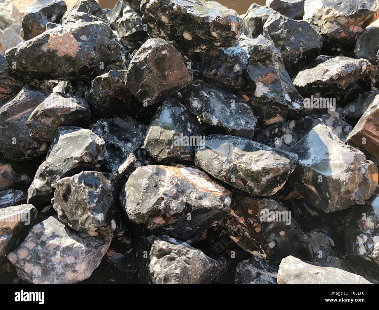 Close Up Of A Pile Of Utah Snowflake Obsidian Rocks Stock Photo Alamy