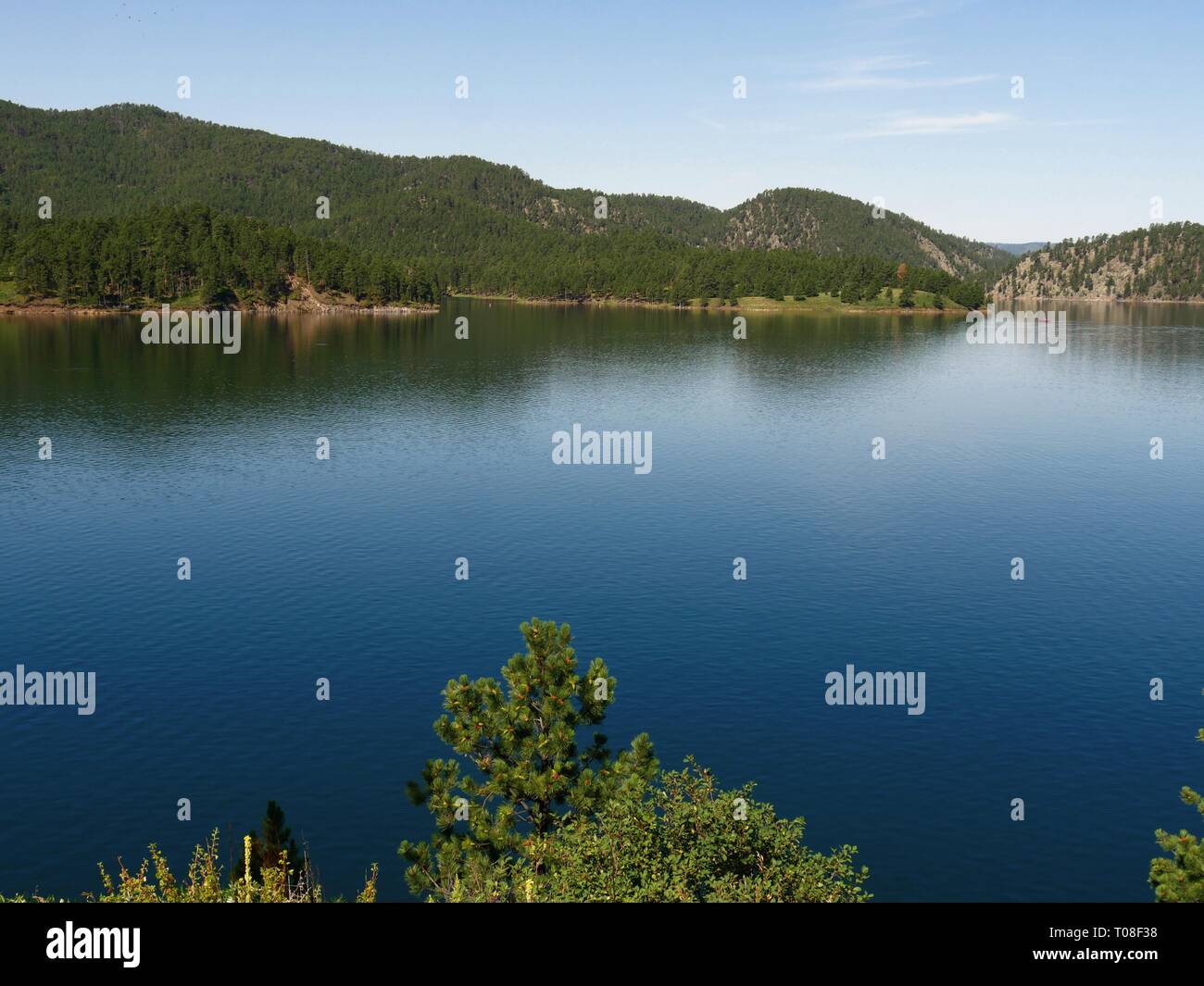 Pactola Lake, the largest reservoir in the Black Hills of South Dakota