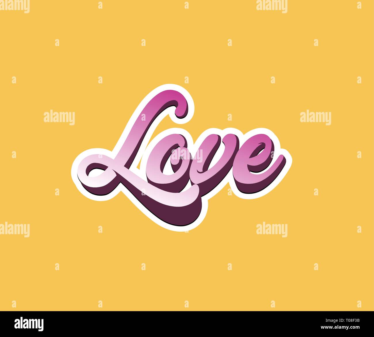 3D Vector tube of the letter. Vector freehand letters love text doodles ...