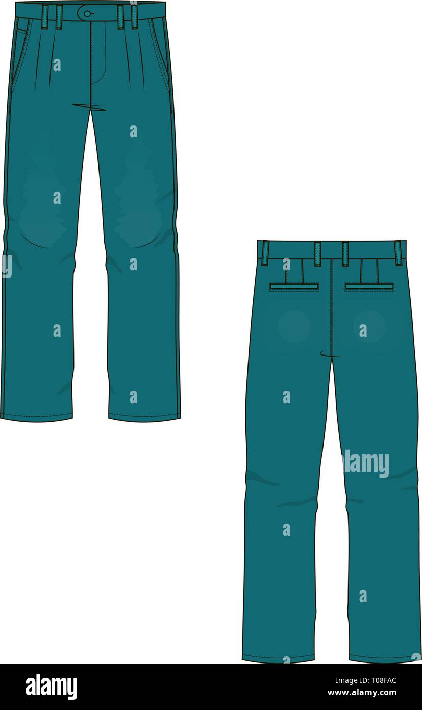 technical drawing sketch trousers vector illustration Stock Vector