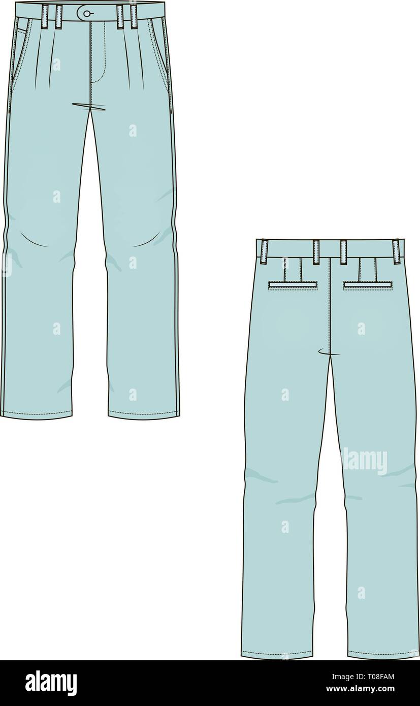 technical drawing sketch trousers vector illustration Stock Vector