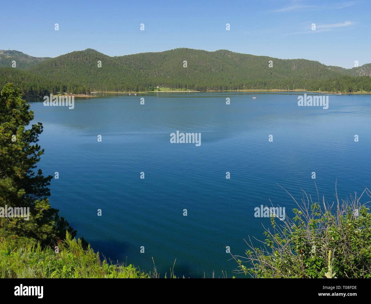 Extra wide view of Lake Pactola, the largest reservoir in the Black