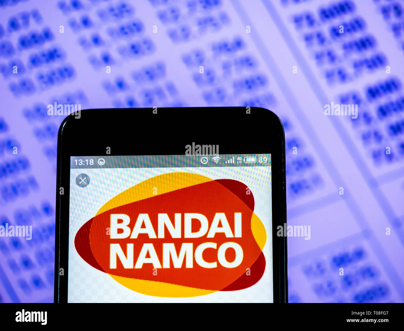 Bandai Namco Holdings Inc Company Logo Seen Displayed On Smart Phone Stock Photo Alamy