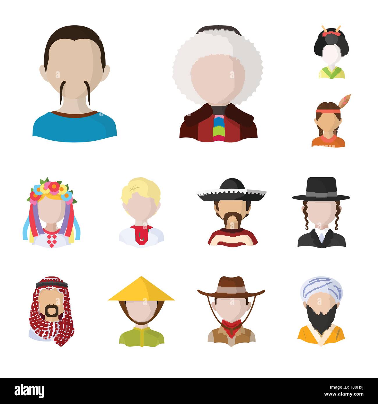 Vector design of nation and race sign. Set of nation and user vector ...
