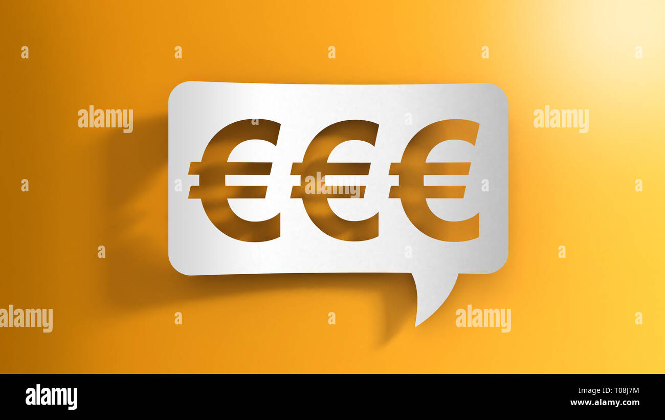 Speech bubble with Euro Signs Stock Photo