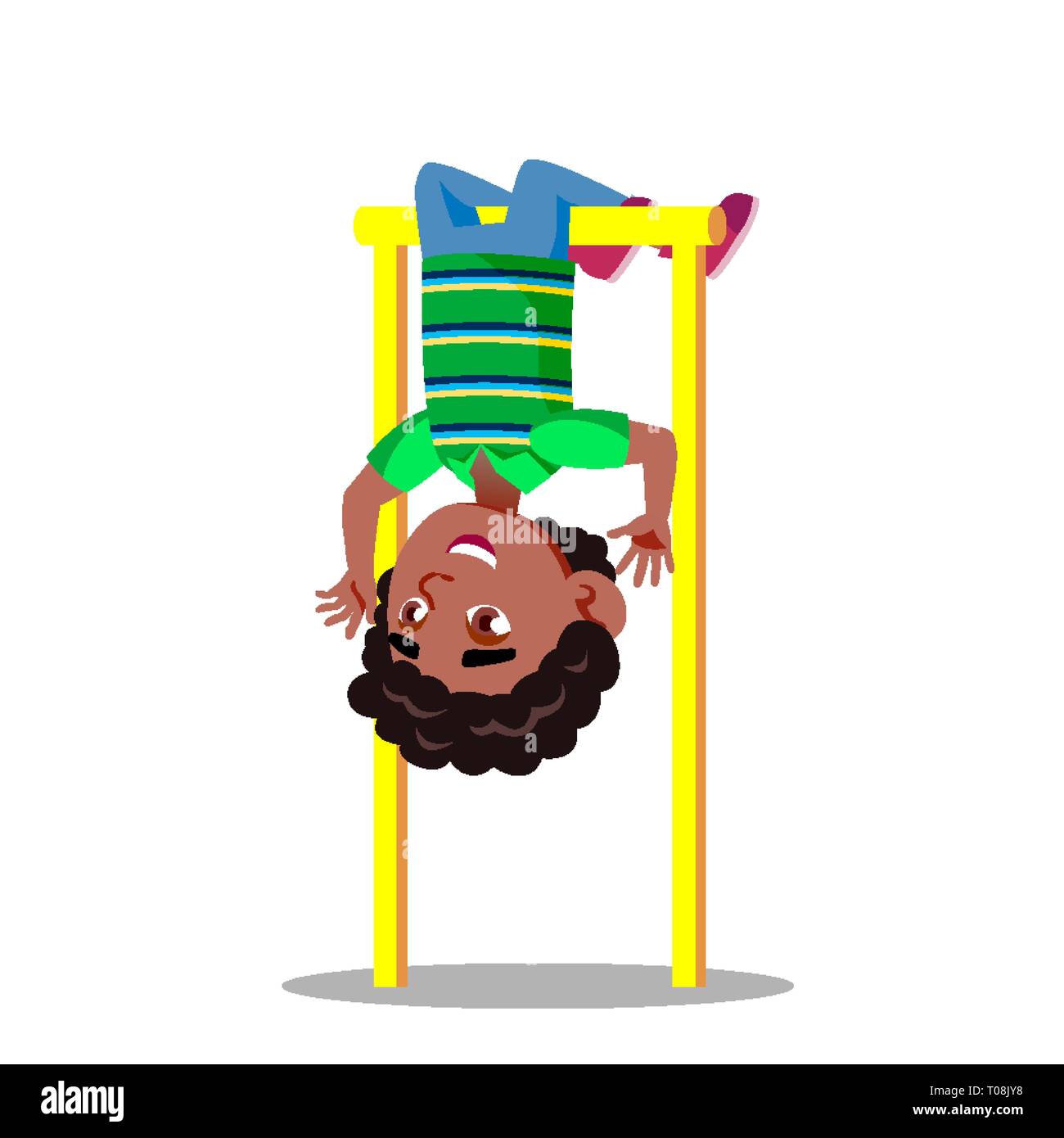 Horizontal bar hanging child Cut Out Stock Images & Pictures - Alamy