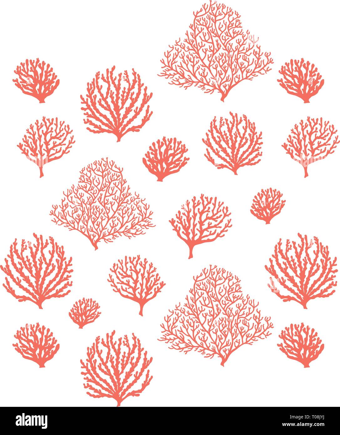 Sea Reef Corals Seamless Pattern Marine Abstract Shapes Textile