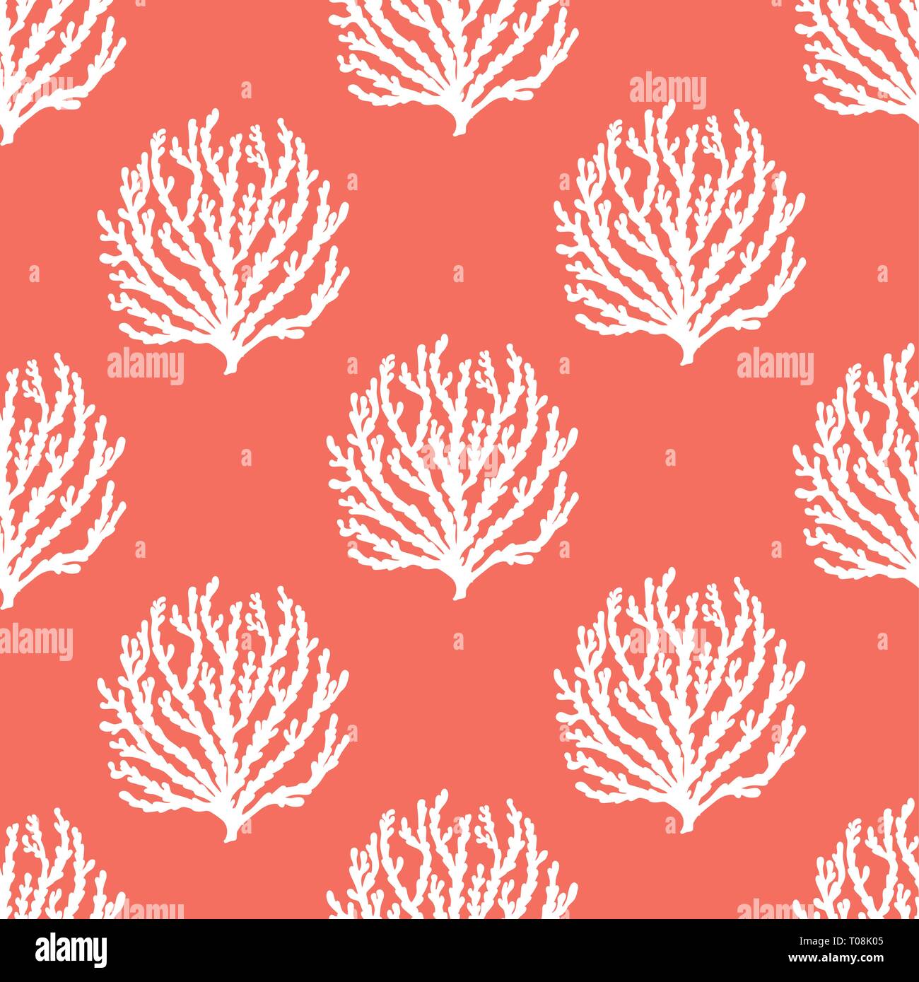Sea reef corals seamless pattern. Marine abstract shapes. Textile ...