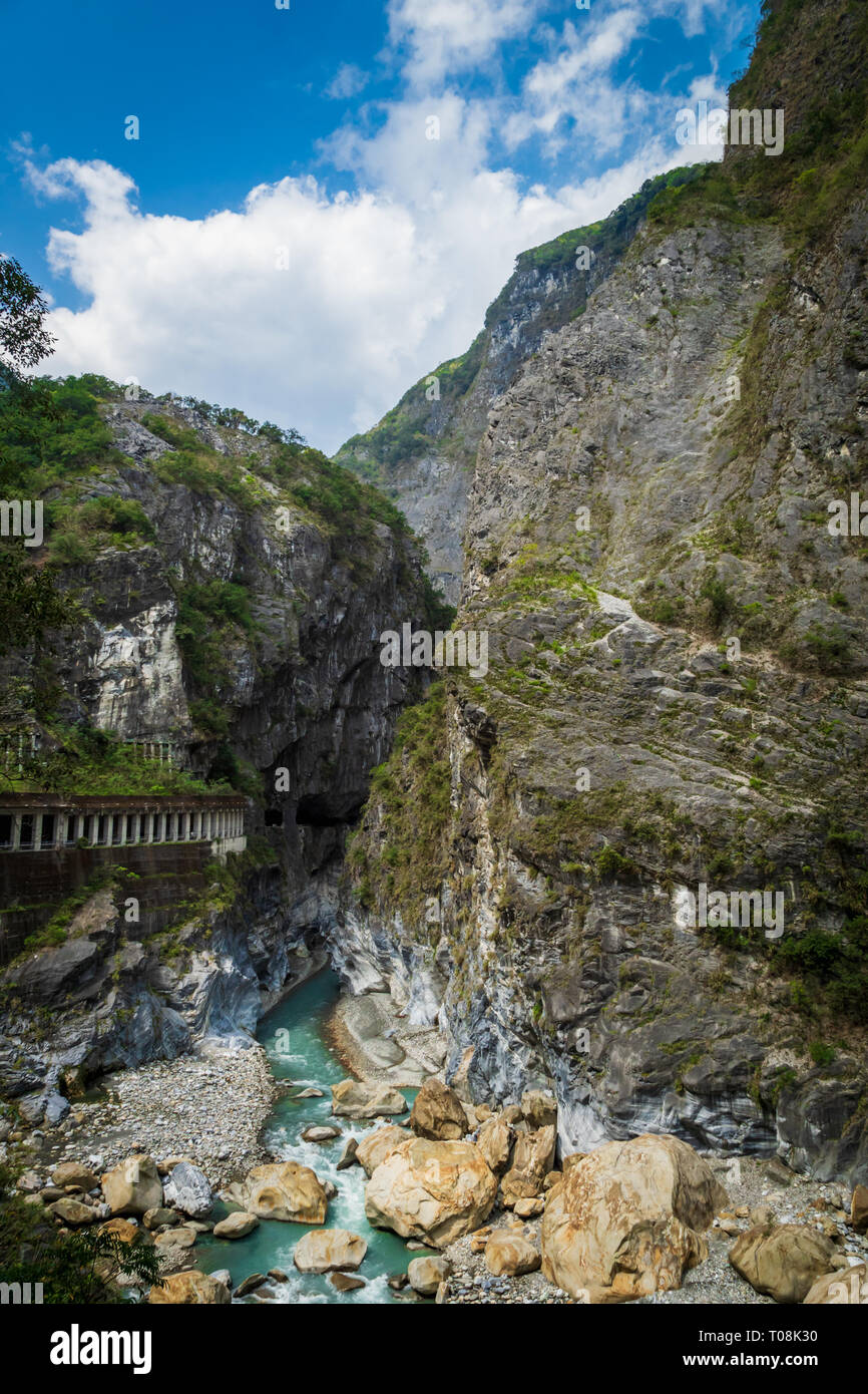Taroko National Park Canyon Landscape In Hualien Taiwan Natural Canyon And River View Of Swallow Grotto Yanzikou Hiking Trail Stock Photo Alamy
