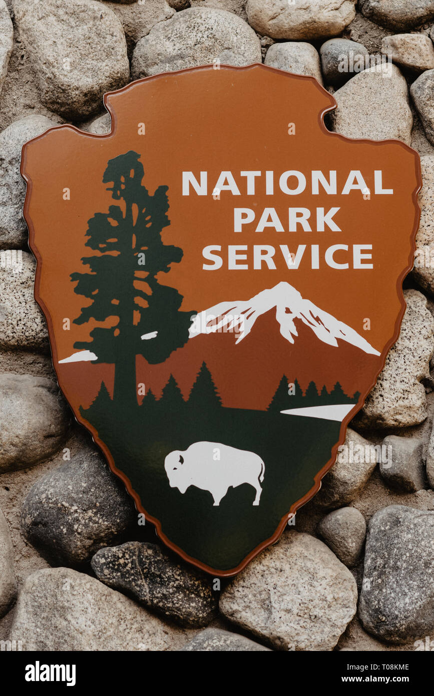 National Park Service. Yosemite National Park. California. Stock Photo