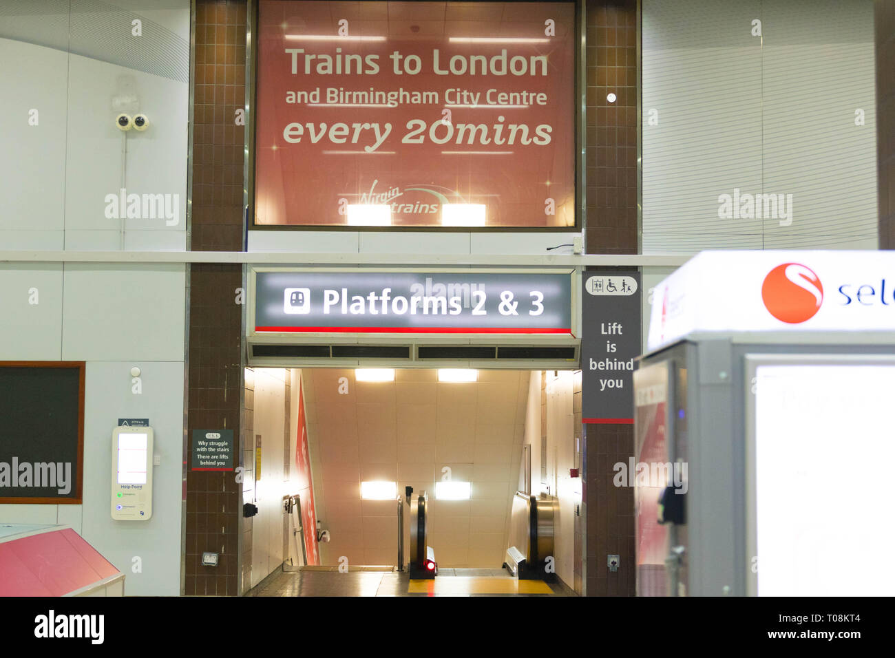 Birmingham international train station under the airport Stock Photo Alamy