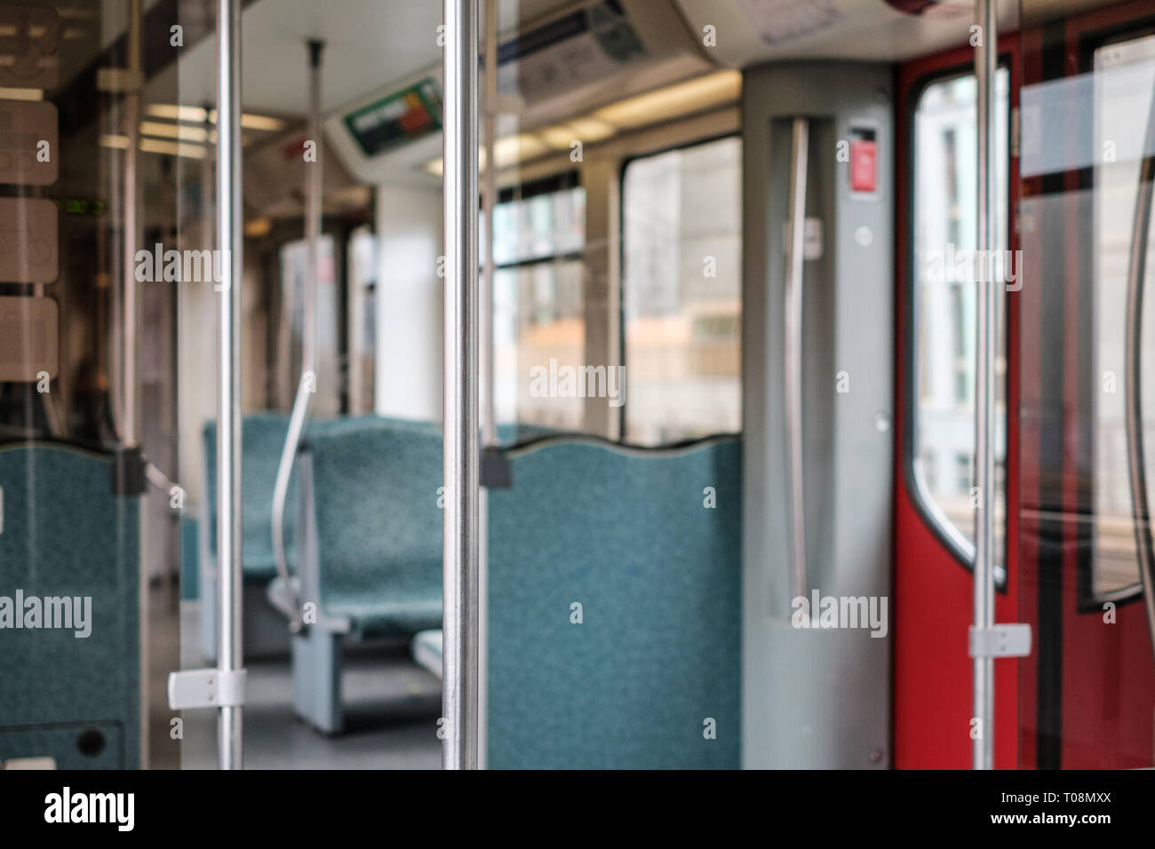 Berlin, Germany - march 2019: Inside S-Bahn train in Berlin, Germany Stock Photo