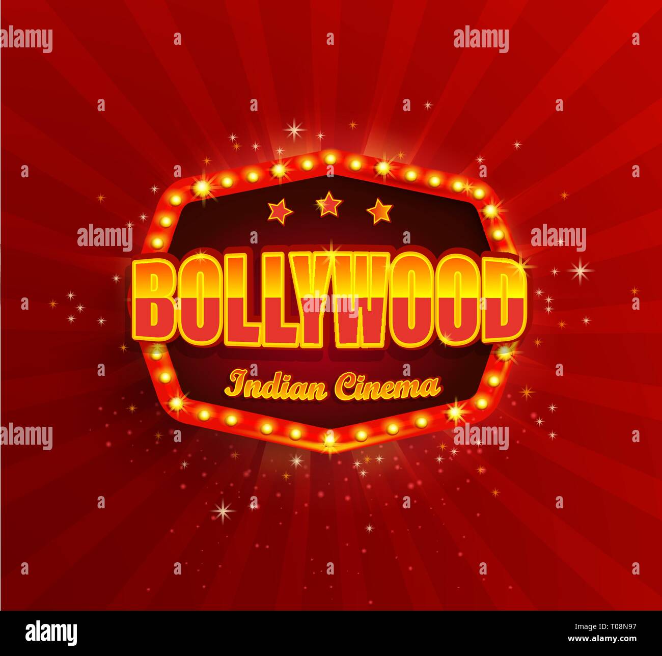 Bollywood Indian Cinema Film Banner Stock Vector