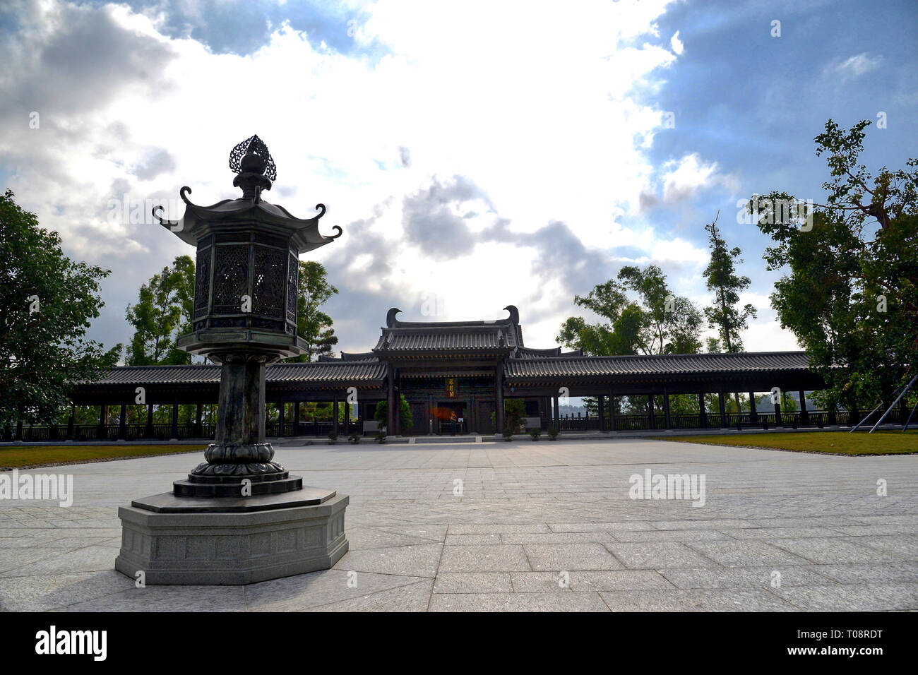 Buddha Temple in Hong Kong - Religion - Tse Shan Monastery Stock Photo