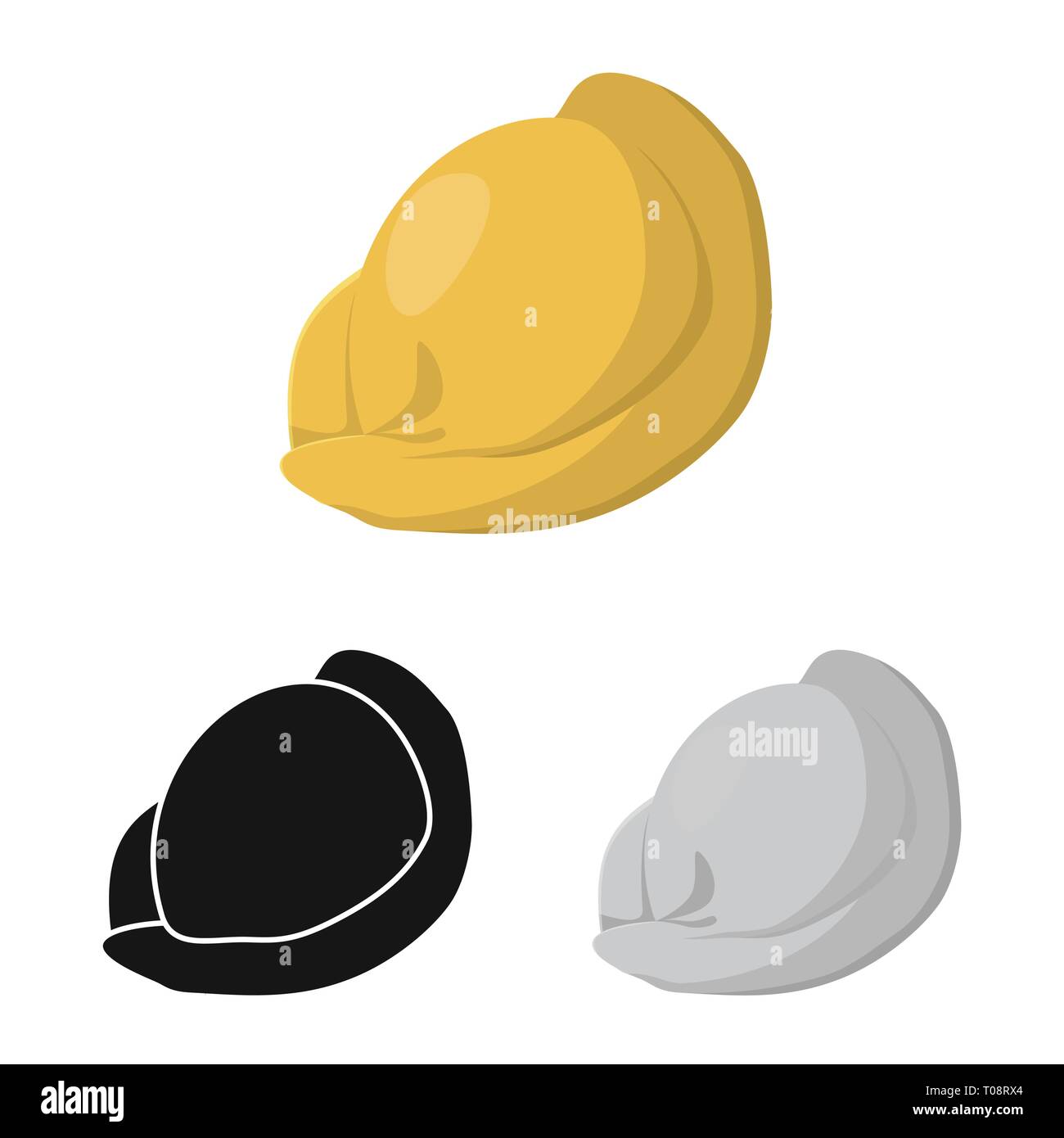 Vector illustration of ravioli and pierogi sign. Set of ravioli and ...