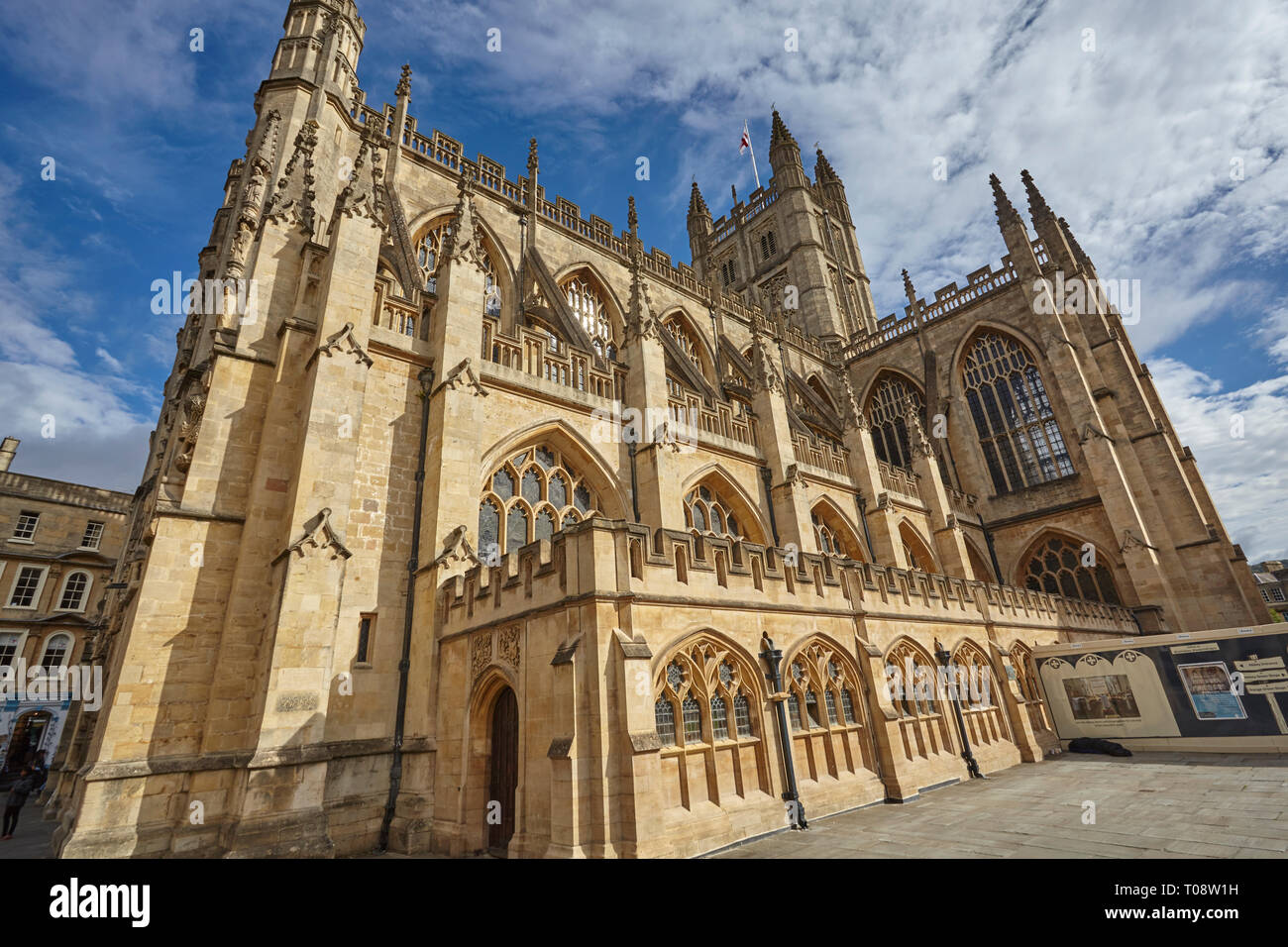 Bath Abbey, in the historic heart of Bath, Somerset, Great Britain. Stock Photo