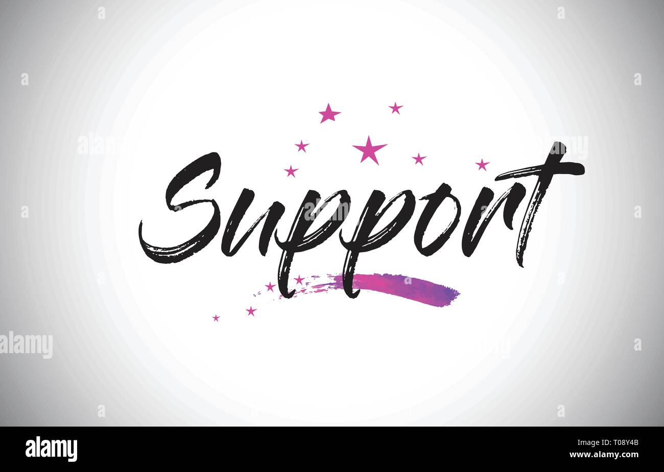 Download Support Handwritten Word Font With Vibrant Violet Purple Stars And Confetti Illustration Stock Vector Image Art Alamy SVG Cut Files