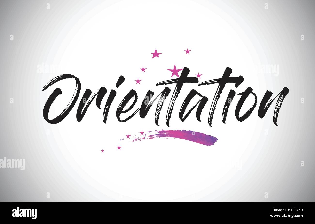 Download Orientation Handwritten Word Font With Vibrant Violet Purple Stars And Confetti Illustration Stock Vector Image Art Alamy SVG Cut Files